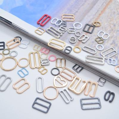 China Wholesale Eco-Friendly Metal Lingerie Hardware Bra Hook and Eye 8 Clips Shape Hook Bra Adjusters Sliders 8mm Swimwear Accessories for sale