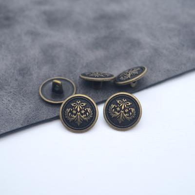 China Viable Custom Embossed Coat Suit Engraved Zinc Alloy Blazer Sew Button Metal Leg Buttons For Clothing for sale