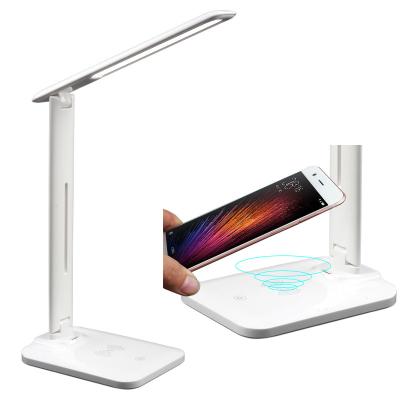 China Modern 10W QI Charger D10 LED Desk Lamp USB Wireless Charging Left Eye-care Desk Lamps With Customized Logo Touch Control for sale