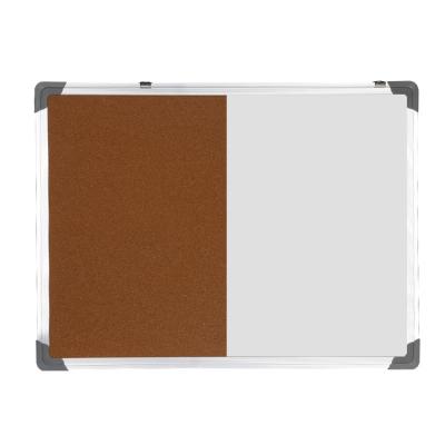 China Cork Board / Felt Panel SL Style Non-Magnetic Aluminum Framed Half Cork Bulletin Board Half Whiteboard Combination Board for sale