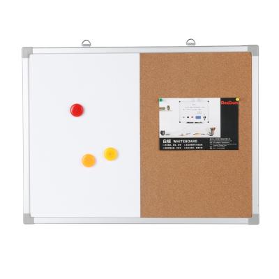 China Small Half Message Board Writing Board Cork and Half Movable Whiteboard Bulletin Boards Combination Whiteboard and Cork Board for sale