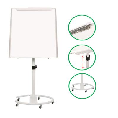 China Adjust Size Magnetic Mobile Flipchart Easel Whiteboard Stand With Wheels For Meeting Place for sale