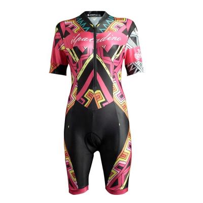 China Pro Bike Short Cycling Bib Overalls Tank Top Women One Piece Sleeve Breathable Cycling Suit Triathlon Clothing for sale