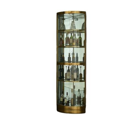 China High Grade Factory Price (Size) Adjustable Stainless Steel Gold Wine Cabinet Bar Living Room Furniture A2001 for sale