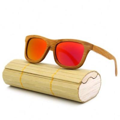 China Fashion Sunglasses Custom Multi Colored Lens Polarized Wooden Bamboo Sunglasses With Case for sale