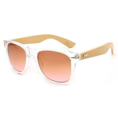 China Fashion Sunglasses Shape Plastic Colorful Lens Fashionable Bamboo Sunglasses for sale