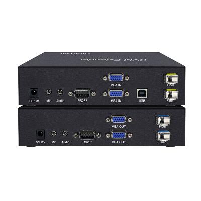 China Iron 2 Ports VGA Fiber Optic Exender With KVM Keyboard Mouse 1080p Extra 20KM VGA Fiber Optic Converter for sale