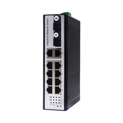 China Aluminum Alloy Gigabit Fiber Optic Media Converter Ethernet Switch 10 Port RJ45 2 Port Din-Rail Industrial Optical Transceiver for sale