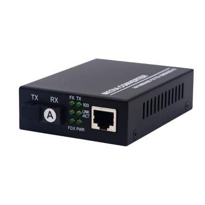 China Metal Fiber Optic Media Converter 10/100Mbps 20km SC to RJ45 Ethernet Transceiver Single-mode Single-fiber Plug and Play for sale