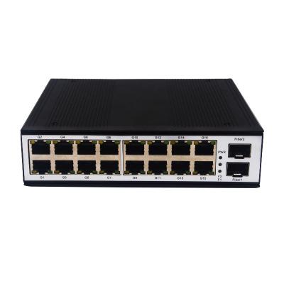 China Industrial Aluminum Alloy Gigabit SFP to Ethernet RJ45 2 SFP Media Converter 16 Network Port Slots Din-Rail Optical Fiber Transceiver for sale