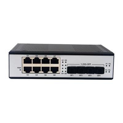 China Industrial Aluminum Alloy Gigabit SFP to RJ45 Ethernet Media Converter 8 Port SFP Slot Din-Rail Optical Fiber Optic Fiber Transceiver 4 for sale