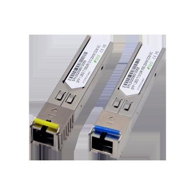 China SFP Fiber Optic Transceivers 20KM 1.25G SFP Module Transceiver 1310nm 1550nm Single SC for sale