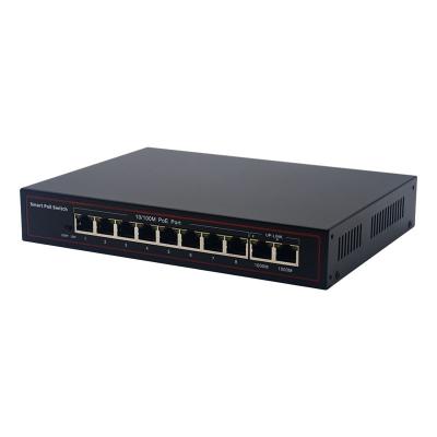 China POE Switch 8 Port 10/100Mbps PoE With 2 Gigabit Uplink 48V Smart Power Over Ethernet Switches Network Switcher For CCTV Camera for sale