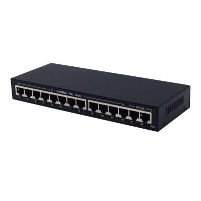 China Port POE Switch 10/100Mbps 12 PoE With 2 Uplink 48V Power Over Ethernet Switches Network POE+ Changer Smart Detection for sale