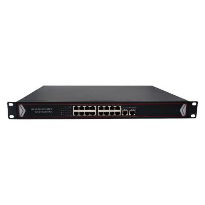 China Port POE Switch 10/100Mbps 16 PoE With 2 Gigabit Uplink 1 SFP 48V 260W Power Over Ethernet Switches Network Switcher Smart Detection for sale