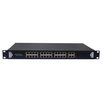 China Port POE Switch 10/100Mbps 24 PoE With 4 Gigabit Uplink 48V 260W Power Over Ethernet Switches Network Changer Smart Detection for sale