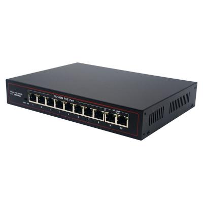 China POE PoE Switch 8 Port 24V/12V 10/100Mbps With 2 Uplink Power Over Ethernet Switches Changer 45+78 - Non Standard for sale