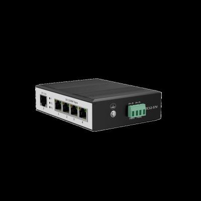 China Aluminum Alloy 5 Ports Ethernet Switch 10/100Mbps Industrial Left Network Switches With 1 Left Uplink RJ45 DC12-57V for sale