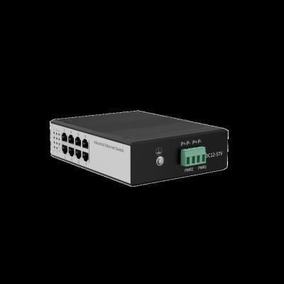 China Aluminum Alloy Ethernet Switch 10/100Mbps 8 Ports RJ45 Network Switches Industrial Din-Rail Rack 4KV DC12-57V for sale