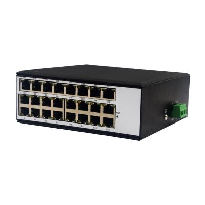 China Aluminum Alloy Industrial 24 Gigabit Ethernet Ports Switch 10/100/1000Mbps RJ45 Network Switches DC12-57V Din-Rail Mounting 4KV for sale