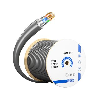 China 0.56mm 0.56mm Conductor 1Gbps 1000FT Cat6 SFTP Network Lan Ethernet Internet Cat 6 Cable High Speed ​​Pure Copper 8core 0.56mm Coiled Cable for sale