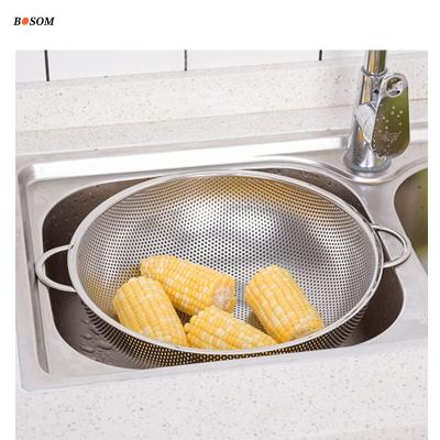 China Viable Stainless Steel Kitchenware Rice Blanching Sieve Colander Set 16.5-40.5CM Size Optional China Factory Price Wholesale Colander for sale