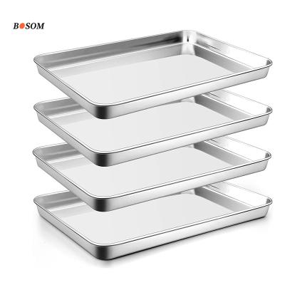 China Modern Stainless Steel Pan Lasagna Pans Bakeware Set For Cooking Sheet Pans Tray Kitchenware Baking Supplies Set Pizza PA for sale