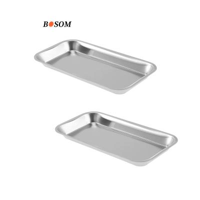 China Viable Stainless Steel Bakeware Tray Rectangle Pan Multi-Size Non-Stick Baking Tray Stainless Steel Serving Tray for sale