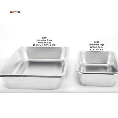 China Modern Medical Tray Hospital Stainless Steel Dental Hospital Working Dishes Square Shape Tray Dishes for sale