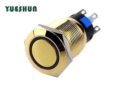 China Gold Plated Brass Push Button Switch Illuminated Easy Assemble Nice Touch Feeling for sale