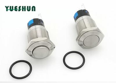 China Round Head 16mm Push Button , Nickel Plated Brass Push Button Switch for sale