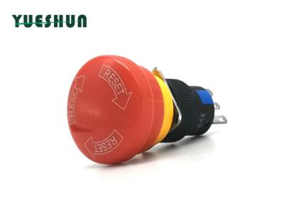 China Dustproof Design Plastic Emergency Stop Button Switch 16mm Flame Retardant for sale