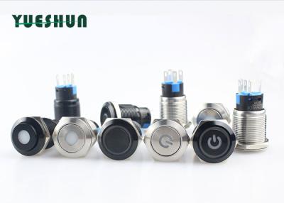 China 19mm Waterproof Push Button LED Illuminated , Metal Push Button Switch 19mm for sale