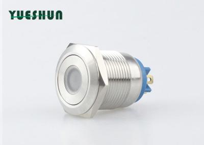 China LED-Platten-Berg-Drucktastenschalter 19mm Pin-Terminalsilberlegierung 1NO zu verkaufen