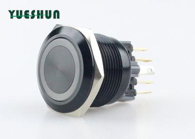 China Durable 22mm Aluminum Push Button Switch LED Light Ring For Longstanding Press for sale