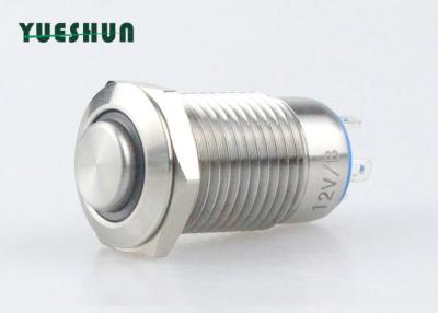 China 12V 36V 12mm LED Metal Push Button , Illuminated Momentary Push Button Switch for sale