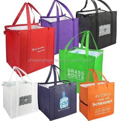 China Therm-O-Pack Grocery Food Delivery Insulated Extra Large Insulated Bag Non Woven Thermo Bag Thermal Cooler Bag Insulated Packaging for sale