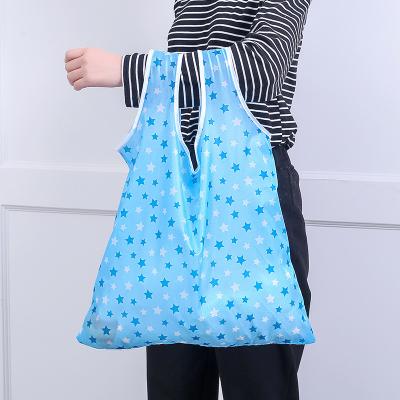 China Customized Reuse Reusable Reusable Foldable Shopping Bag Eco-friendly Large Supermarket Grocery Polyester Rpet With Pocket for sale