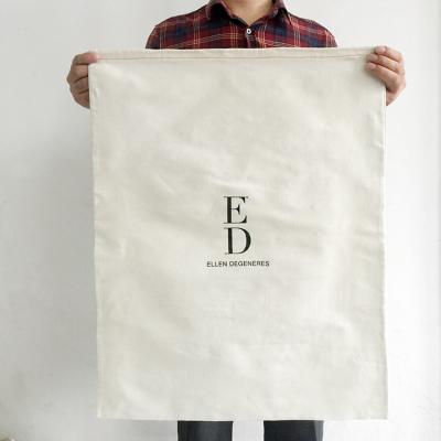 China Recyclable High Quality Hotel Clothes Cotton Drawstring Huge Laundry Bag Canvas Laundry Bag for sale