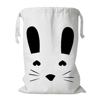 China High Quality Recyclable Custom Hotel Clothes Cotton Drawstring Laundry Bag Dirty Drawstring Bag With Logo for sale