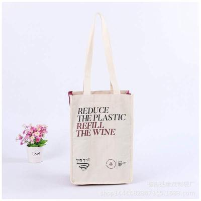 China Factory Wholesale Cheap Customized Handled Canvas Wine Bags 6 Bottle Wine Tote Bags for sale