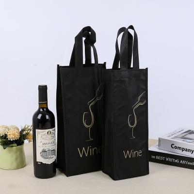 China Handled Wholesale Eco - Friendly Non Woven Durable Grocery Bags One Bottle Non Woven Bag for sale