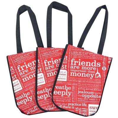 China Eco-friendly Handled Laminated Lululemon Non Woven Shopping Bags With Logo for sale