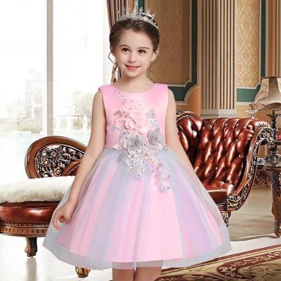 China Washable cute short princess for girls rainbow dress with sequin flowers love outfit tutu skirt for sale