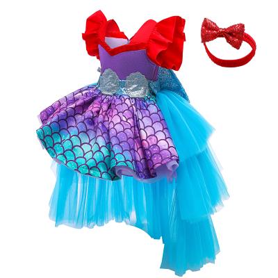 China Washable D0785 2021 New Design Summer Mermaid Laser Clothes For Christmas Halloween Party Girls Cosplay Dresses for sale