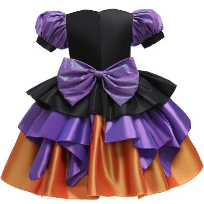 China Large Washable Bow 2021 New Halloween Princess Fluffy Dress Children's Clothing Large Role Playing for sale