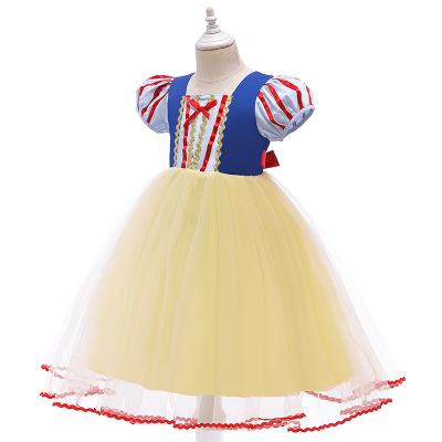 China New Autumn Winter Washable Snow White Princess Puff Sheath Bowknot Baby Girl Tutu Halloween Cosplay Clothes for sale