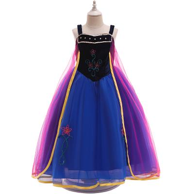 China Anna Elsa Dress Up Fancy Clothes Washable For Princess Floral Girl Dress Kids Snowflake Halloween Costume for sale