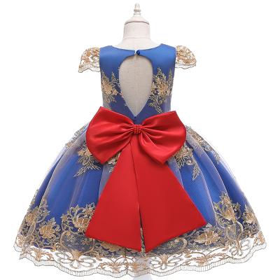 China Wholesale Newest Designs Flower Lace Baby Birthday Garment Smocked Kids Clothes Washable Children Dress Kids Dress for sale