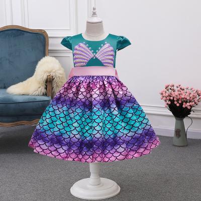 China 2021 Wholesale Washable High Quality Children Kids Mermaid Wedding With Bow Patterns Little Kids Clothing for sale